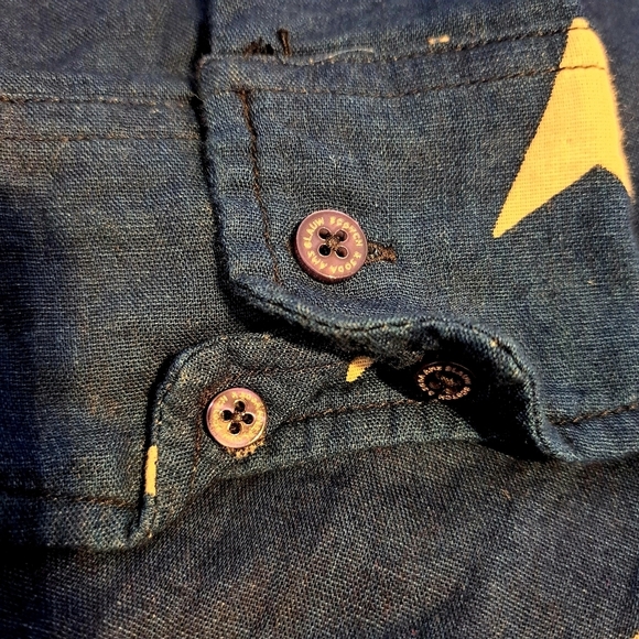 Scotch & Soda men's size XL blue shirt with white design long sleeve shirt VGUC - Picture 2 of 6